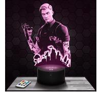 Lampe 3D - Fortnite Shadow Midas - Jouet, Figurine, Cadeau Fortnite - Veilleuse Led Tactile avec socle au choix et télécommande