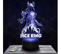 Lampe 3d _ Fortnite The Ice King - Jouet, Figurine, Cadeau Fortnite - Veilleuse Led Tactile avec socle au choix et télécommande TOP