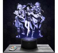 Lampe 3D - Genshin Impact Kazuha - Venti - Diluc - Jouet, Figurine, Cadeau Genshin Impact -Veilleuse Led Tactile avec socle au