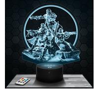 Lampe 3D - Helldivers II - Jouet, Figurine, Cadeau Helldivers - Veilleuse Led Tactile avec socle au choix et télécommande