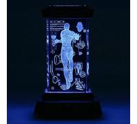 Lampe 3D Holographique Cristal Iron Man - Officiellement Licenciée, Lampe LED Collectible Marvel, Cadeau Disney & Accessoires de Bureau