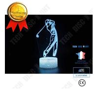 Lampe 3D Holographique Golf TD® 7 Couleurs Télécommande Alimentation USB Décoration Bureau Chambre Enfant Effet Optique Lumière LED