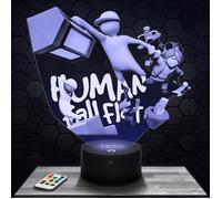 Lampe 3D - Human Fall Flat - Jouet Figurine Cadeau Human Fall Flat - Veilleuse Led Tactile avec socle au choix et télécommande