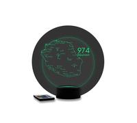 Lampe 3D Île de la Réunion 974 - Veilleuse LED 16 Couleurs + Télécommande - Cadeau Souvenir Intense - Fabriqué en France