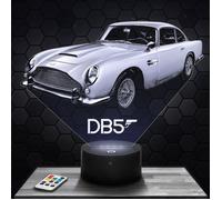Lampe 3d _ James Bond Aston Martin DB5 - Accessoire, Figurine, Cadeau James Bond - Veilleuse Led Tactile avec socle au choix TOP