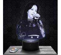 Lampe 3d _ Jisoo Black Pink Kpop - Accessoire Merch Cadeau Jisoo Black Pink Kpop - Veilleuse Led Tactile avec socle au choix TOP
