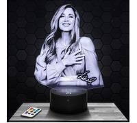Lampe 3D - Lara Fabian - Accessoire Objet Cadeau Lara Fabian - Veilleuse Led Tactile avec socle au choix et télécommande