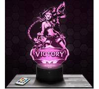 Lampe 3D - League Of Legends Arcane Jinx - Jouet, Figurine, Cadeau LOL - Veilleuse Led Tactile avec socle au choix TOP