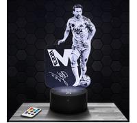 Lampe 3D - Lionel Messi Inter Miami - Accessoire, Figurine, Cadeau Lionel Messi - Veilleuse Led Tactile avec socle au choix