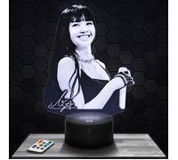 Lampe 3d _ Lisa Black Pink Kpop - Accessoire Merch Cadeau Lisa Black Pink Kpop - Veilleuse Led Tactile avec socle au choix TOP