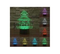 Lampe 3D Manège Lumière 7 Couleurs Luminaire LED Décoration Bouton Tactile 0.5W