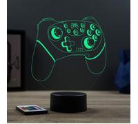 Lampe 3D - Manette de jeu Nintendo - Avec Télécommande 16 Couleurs + 4 Modes auto - Fabriqué en France - Lampe à poser - Veilleuse