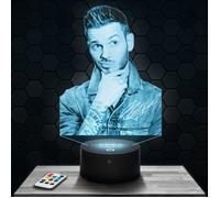 Lampe 3D - Matt Pokora - Accessoire, Objet, Cadeau Matt Pokora - Veilleuse Led Tactile avec socle au choix et télécommande TOP