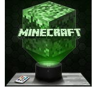 Lampe 3D - Minecraft - Jouet, Figurine, Cadeau Minecraft - Veilleuse Led Tactile avec socle au choix