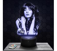 Lampe 3D - Nolwenn Leroy - Accessoire, Objet, Cadeau Nolwenn Leroy - Veilleuse Led Tactile avec socle au choix et télécommande