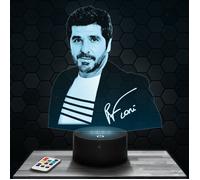 Lampe 3D - Patrick Fiori - Accessoire, Objet, Cadeau Patrick Fiori - Veilleuse Led Tactile avec socle au choix et télécommande