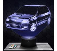 Lampe 3D - Renault Clio Williams - Jouet, Miniature, Cadeau Renault Clio Williams - Veilleuse Led Tactile avec socle au choix