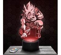 Lampe 3D - Son Goku DBZ - Jouet, Figurine, Cadeau Dragon Ball Z - Veilleuse Led Tactile avec socle au choix