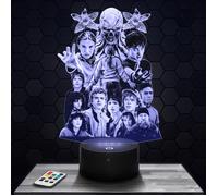 Lampe 3D - Stranger Things Dernière Saison - Accessoire, Merch, Cadeau Stranger Things - Veilleuse Led Tactile