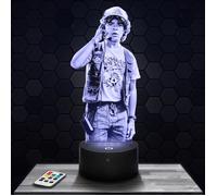 Lampe 3D - Stranger Things - Dustin - Accessoire, Merch, Cadeau Stranger Things - Veilleuse Led Tactile avec socle au choix