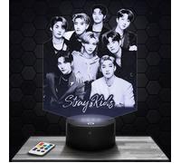 Lampe 3D - Stray Kids Kpop - Accessoire, Merch, Cadeau Stray Kids Kpop - Veilleuse Led Tactile avec socle au choix et télécommande