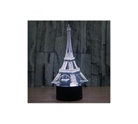 Lampe 3D Style Tour Eiffel Ampoules LED 7 Couleurs USB