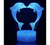 Lampe 3D Tactile Veilleuses Enfant 7 Couleurs avec Telecommande - Dauphin #1180 G