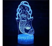 Lampe 3D Tactile Veilleuses Enfant 7 Couleurs avec Telecommande - Sirène #562 G