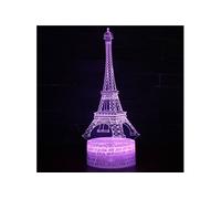 Lampe 3D Tactile Veilleuses Enfant 7 Couleurs avec Telecommande - Tour Eiffel #327