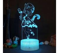 Lampe 3D Tactile Veilleuses Enfant MJ2048 Genshin Impact a 16 Couleurs avec Telecommande G
