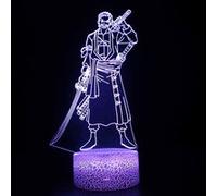 Lampe 3D Tactile Veilleuses Enfant MY1814 One Piece Zoro 16 Couleurs avec Telecommande G