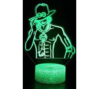 Lampe 3D Tactile Veilleuses Enfant MY1944 One Piece Ace 16 Couleurs avec Telecommande G