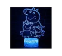 Lampe 3D Tactile Veilleuses Enfant MY608 Peppa Pig 16 Couleurs avec Telecommande