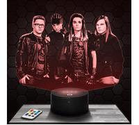 Lampe 3d _ Tokio Hotel - Accessoire, Merch, Cadeau Tokio Hotel - Veilleuse Led Tactile avec socle au choix et télécommande TOP