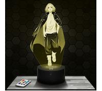 Lampe 3D - Tokyo Revengers Manjiro Sano - Jouet, Figurine, Cadeau Tokyo Revengers - Veilleuse Led Tactile avec socle au choix