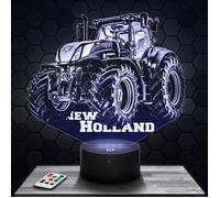 Lampe 3d _ Tracteur New Holland - Jouet, Miniature, Cadeau Tracteur New Holland - Veilleuse Led Tactile avec socle au choix TOP