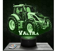 Lampe 3d _ Tracteur Valtra - Jouet, Miniature, Cadeau Tracteur Valtra - Veilleuse Led Tactile avec socle au choix TOP