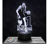 Lampe 3D - Victor Wembanyama Spurs - Accessoire, Merch, Cadeau Victor Wembanyama - Veilleuse Led Tactile avec socle au choix
