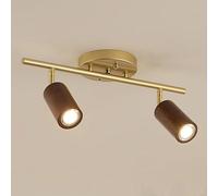 Lampe à angle réglable nordique tricolore à intensité variable, projecteur en bois, lumières LED cylindriques anti-éblouissantes, plafonnier Orridor, salon, bureau, chambre à coucher, magasin,