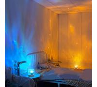 Lampe à Atmosphère LED, Simulation Réaliste de la Flamme, Vague d'eau, Lumière Nocturne, Consommation de Basse énergie, Dynamique à 360 Degrés, Mode Chambre (3 couleurs)