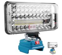 Lampe à batterie 18 V 90 W pour Makita, 7500 lm, projecteur portable LED sans fil, 2 réglages de luminosité, double charge USB pour les réparations automobiles, les chantiers d'urgence, les chantiers