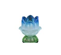 Lampe à Beurre en Verre coloré, Porte-Lampe Lotus, décoration Domestique, Chandelier Coupe-Vent for Lampe à Beurre(Blue)