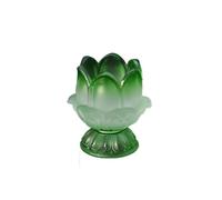 Lampe à Beurre en Verre coloré, Porte-Lampe Lotus, décoration Domestique, Chandelier Coupe-Vent for Lampe à Beurre(Green)