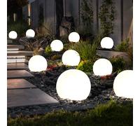 Boule lumineuse solaire 10 cm boule lumineuse solaire jardin LED décoration de jardin boule solaire pour extérieur petit, durée d'éclairage environ 6-8 heures, H 38 cm, lot de 10