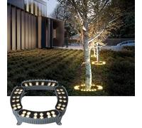 Lampe À Câlin D'arbre À Anneau LED, Lampadaire RVB, Projecteurs D'arbre À LED Environnants De 12 W, Lumière De Paysage Au Sol Étanche IP65, Lumières Enterrées Extérieures Ondulées À Anneau 24V(Blue,9P
