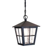 Lampe À Chaîne Suspendue Luminaire D'Extérieur ALU Verre Véranda Noir
