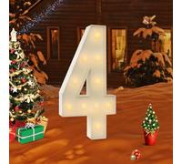 Lampe à chiffres LED Numéro Chiffres illuminés 0 1 2 3 4 5 6 7 8 9, Grand numéro avec ampoules, 100CM Lumières blanches chaudes Lumières de décoration, Décoration LED pour anniversaire fête décoration