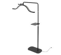 Lampe à Cils Demi-Lune, Contrôle Tactile Coulissant, Hauteur Réglable 29 Pouces, Rotation à 350 Degrés, Lampadaire pour Cils, Prise UE, 100-240 V, pour Les Soins de la Peau (Noir)
