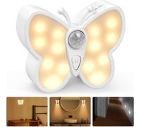 Lampe À Détecteur De Mouvement, Papillons Lampe Detecteur De Mouvement Interieur, Veilleuse Led Rechargeable Lumiere 3 Modes, Applique Murale Magnétique Sans Fil Pour Couloir,Chambre D'enfant.