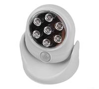 Lampe à détecteur de mouvement, rotation à 360 degrés, veilleuse LED à piles, applique murale sans fil pour couloir, escaliers, placard, chambre à coucher, 55 lm, 6500 K, blanc